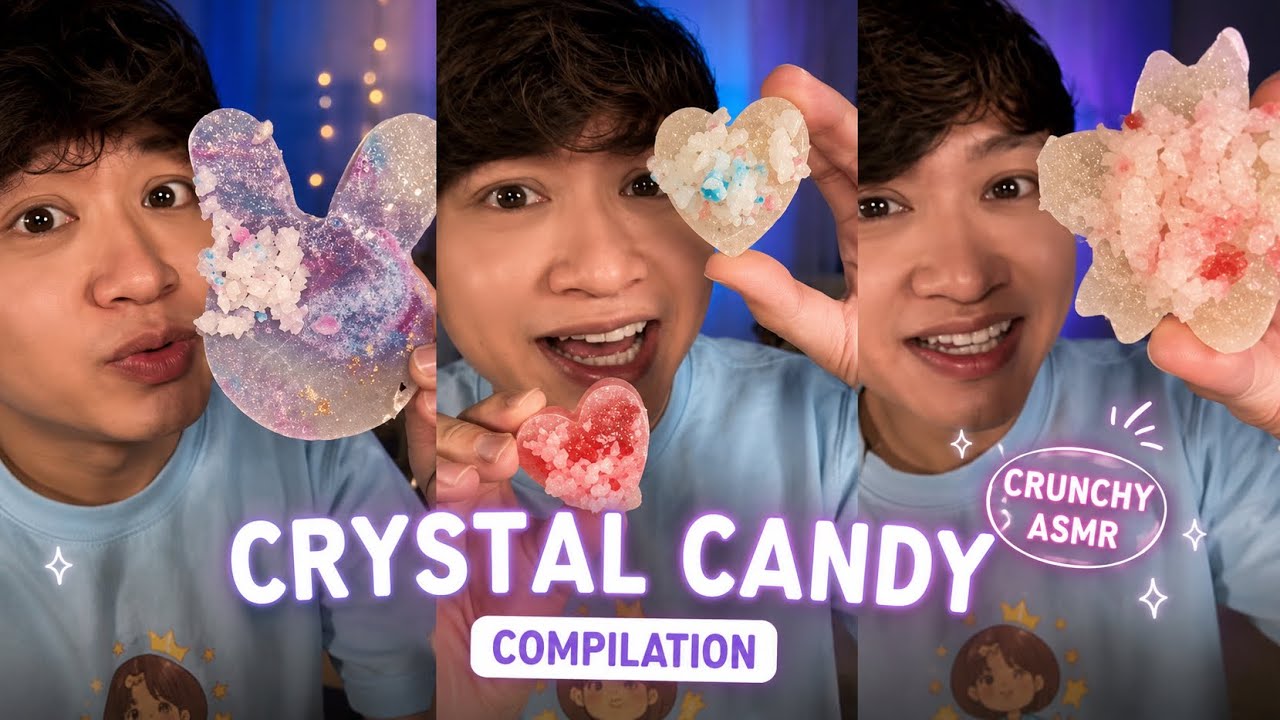 ASMR | Eating Crystal Candy Compilation - Satisfying crunches and chewing
