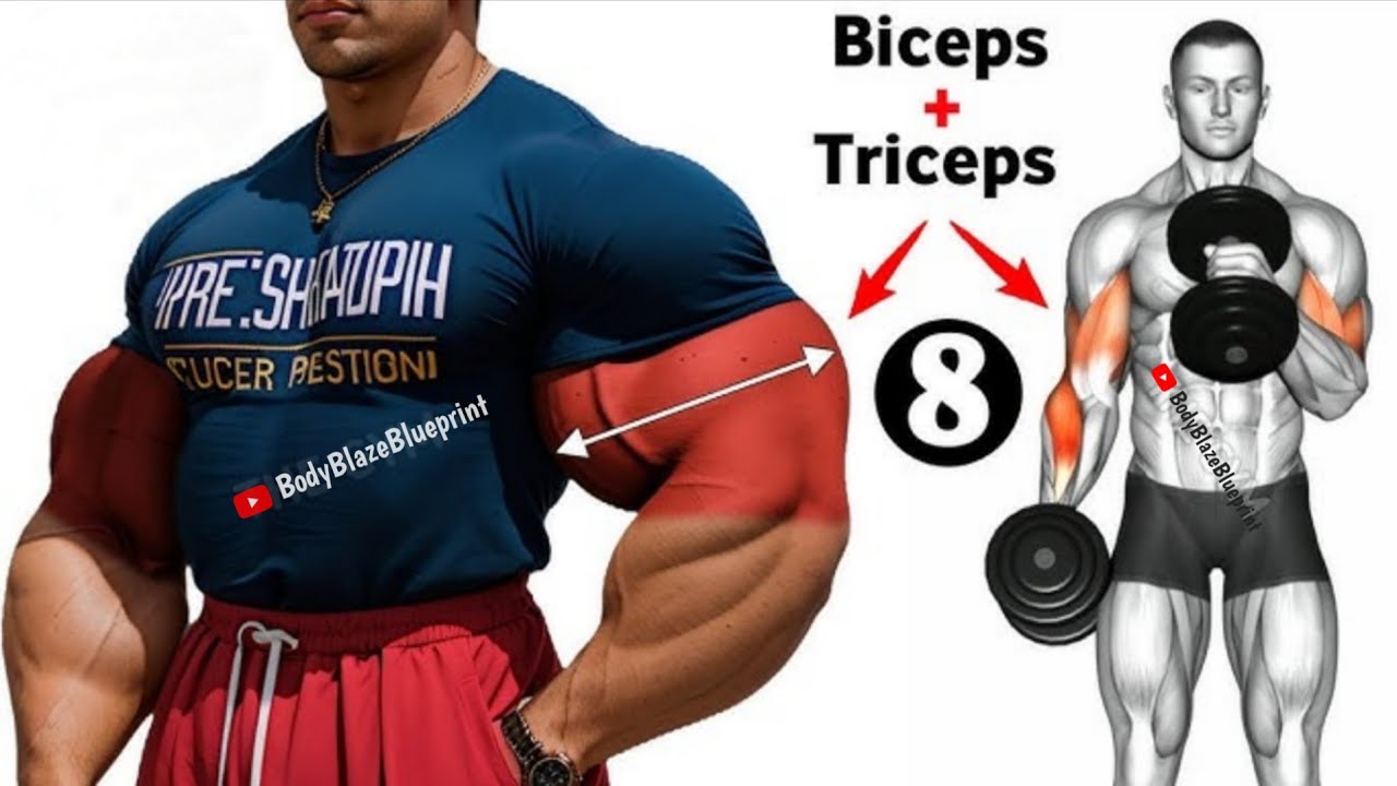 Biceps and Triceps workout at gym ( 8 effective exercises )