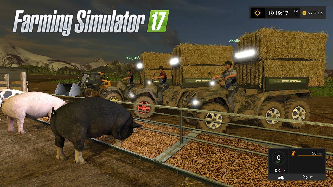 Farming Simulator 17 |  Polaris 6x6 | Alimentando a los Cerdos