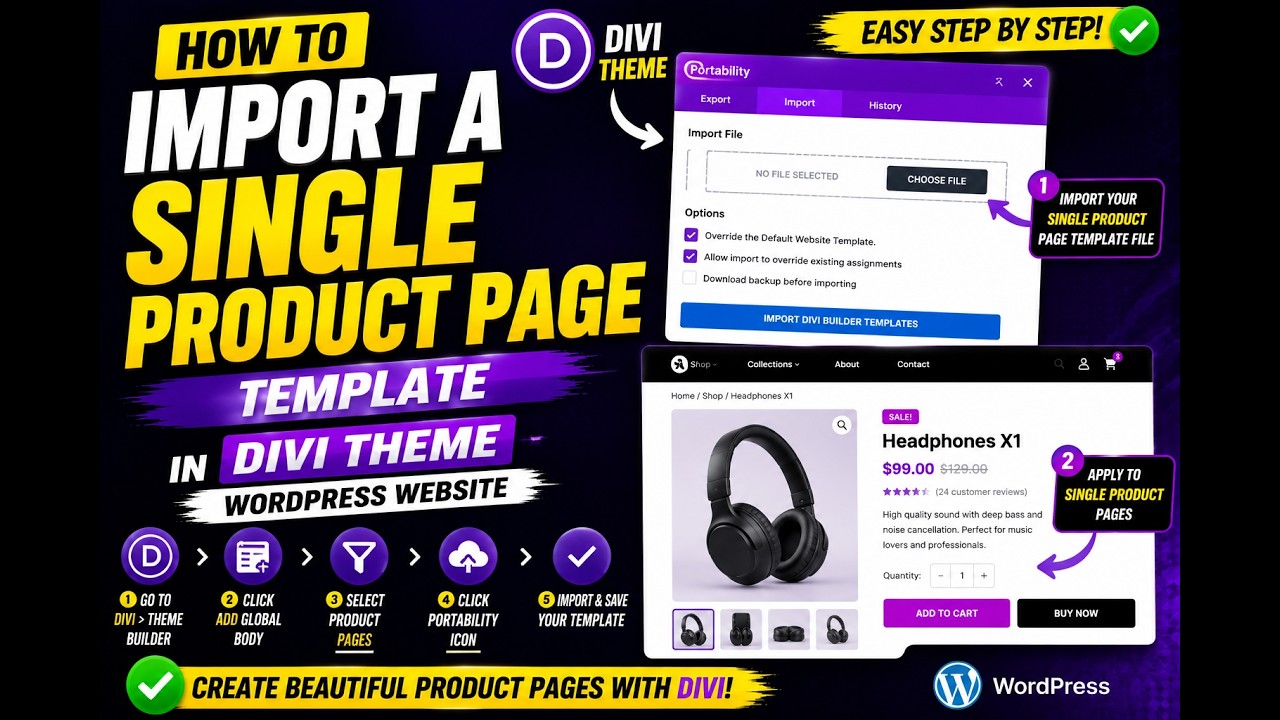 How to import single product page template in elementor wordpress ecommerce website
