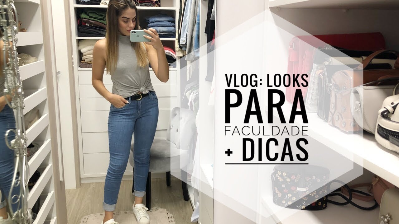 VLOG: LOOKS PARA FACULDADE + DICAS #2 | Julia Pabis