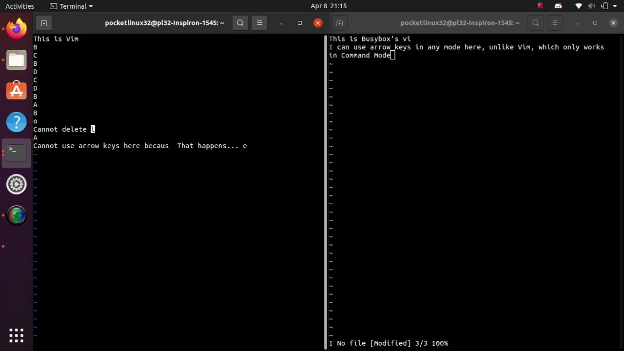 Busybox's Vi vs. Vim