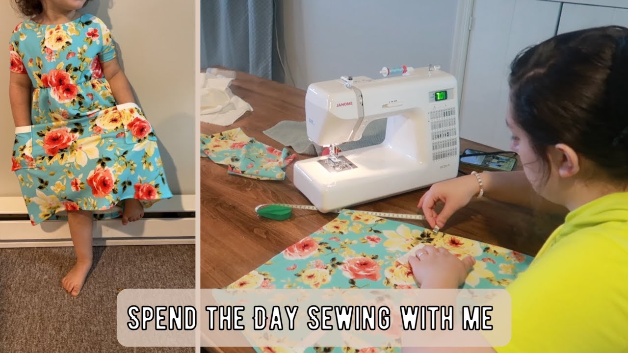 Sewing DITL | Simple Little Girl's Dress | Sewing with a Mennonite Mom | Easy Girl's Dress Pattern