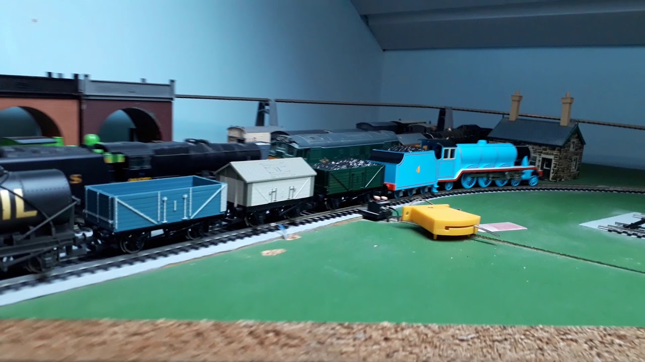 Bachmann Gordon pulling good train and Bachmann Edward pushing