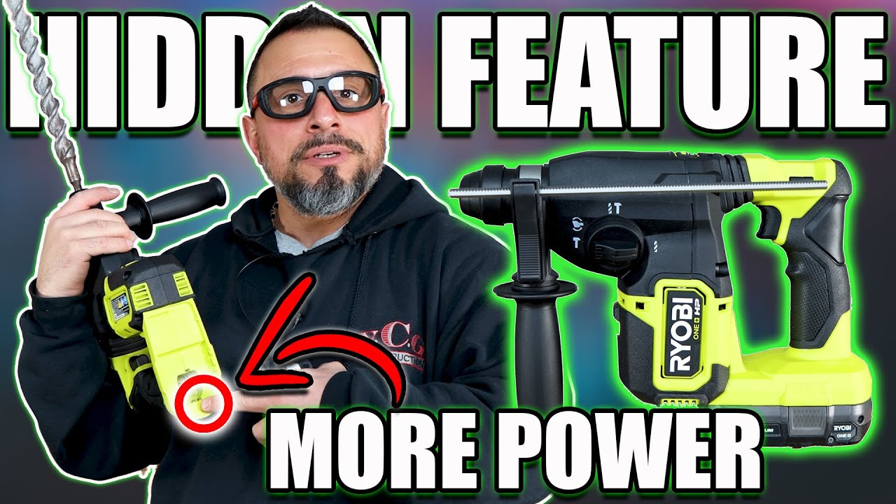 RYOBI ONE+ HP 1'' SDS-Plus Rotary Hammer Drill SECRET FEATURE UNLOCKS MORE POWER!