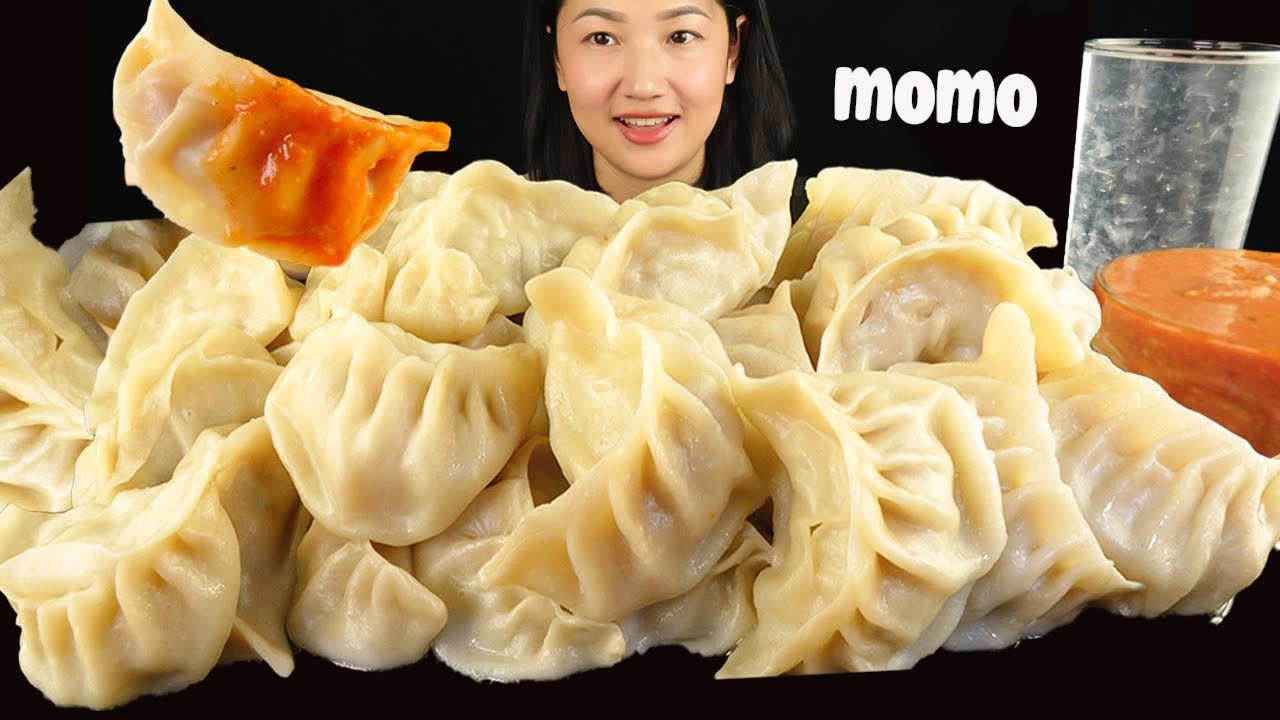 Eating Juicy Chicken Momos + Fiery Nepali Achar 🌶️ | Momo Eating Challenge ASMR