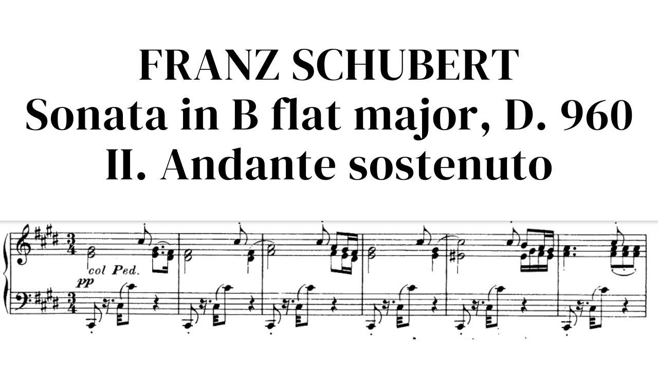 Schubert: Piano Sonata in B flat major, D. 960 (II. Andante sostenuto) - sheet music