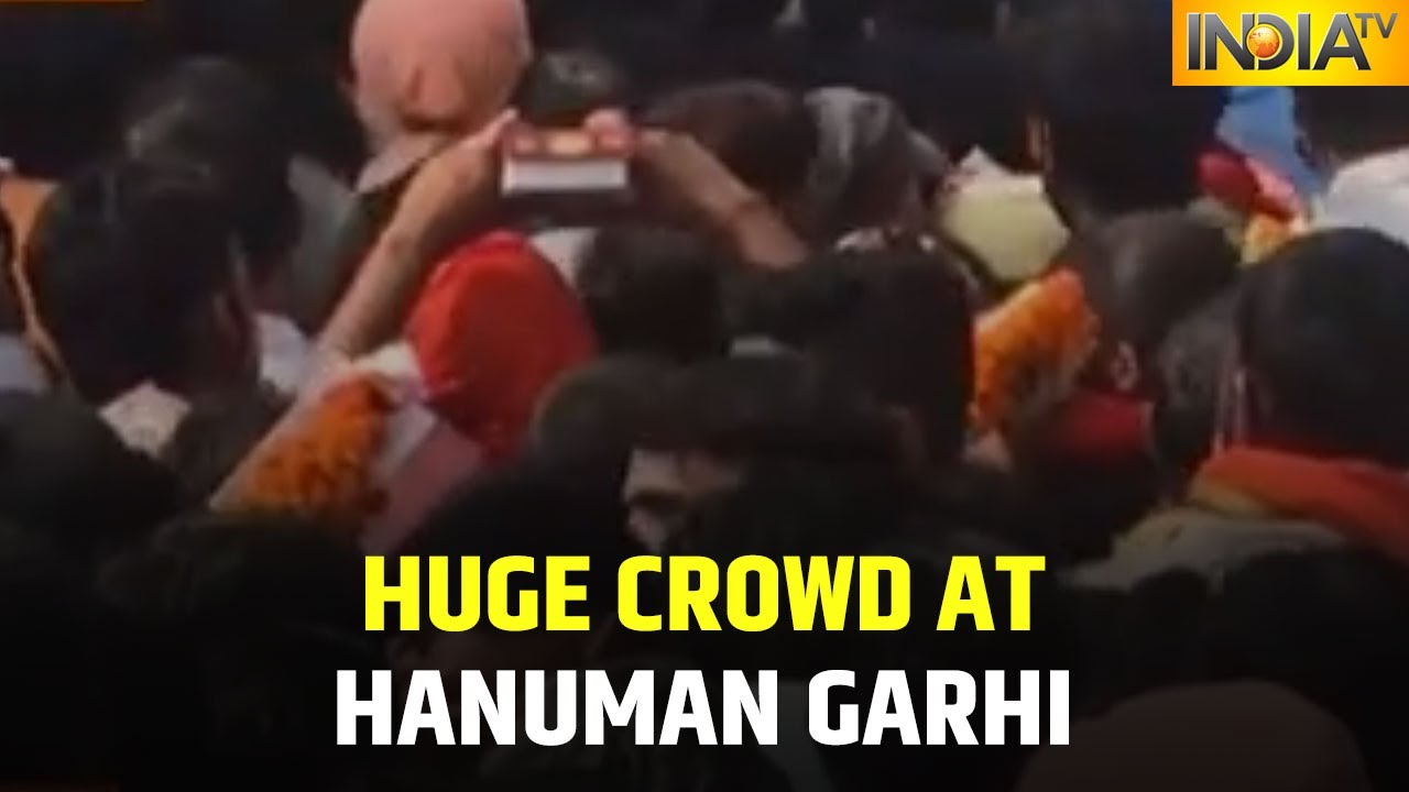Huge Crowd Assembles As Hanuman Garhi Temple Reopens In Ayodhya