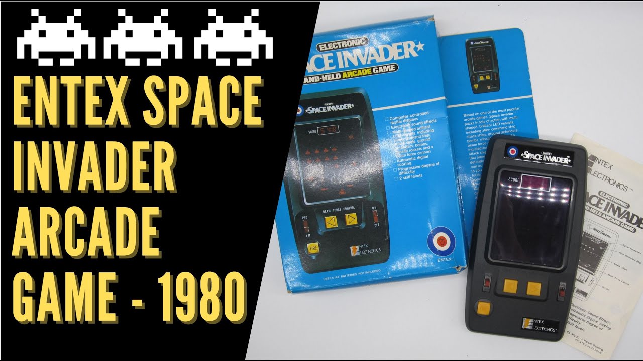 Entex Space Invaders Handheld Electronic Video Game - Vintage Retro