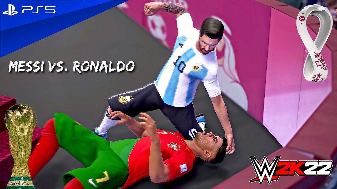 WWE 2K22 — Лионель Месси против Криштиану Роналду — матч за звание чемпиона чемпионата мира FIFA ...