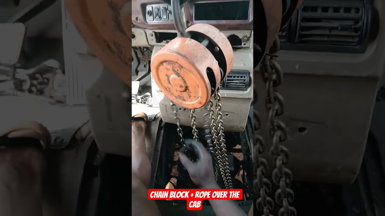 How I Drop a Truck Gearbox Alone Using a Chain Block 🔧