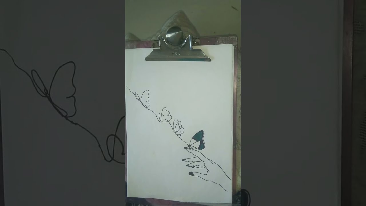 how to draw Illustrated Hand With Butterfly🦋#sketch#satisfyingarts#draw#illustrated/ART CREATIVE🎨