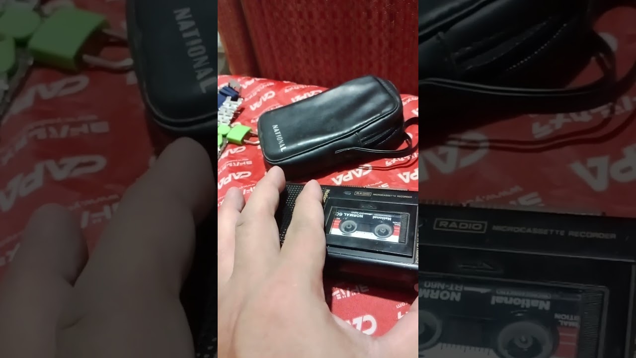 Nice find&hearts;️Fully Functional (with tape) Vintage  NATIONAL MICROCASETTE RECORDER w/ AM Radio&hearts;️