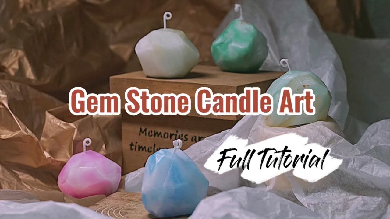 How to make natural gem stone candle | Tutorial | Room decor | special gift | DIY | Stress relief