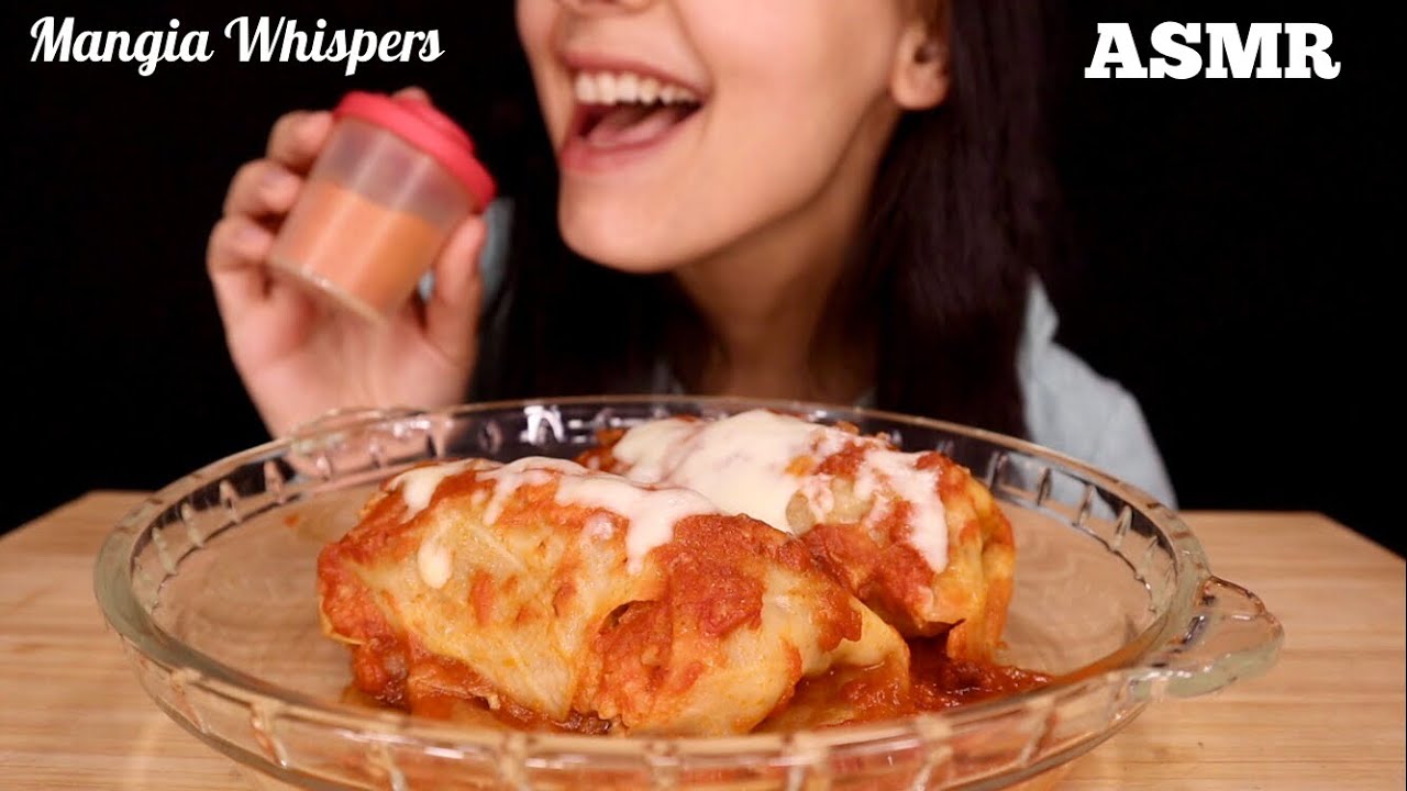 ASMR | EATING CABBAGE ROLLS! (STUFFED) MUKBANG (WHISPER) | MANGIA WHISPERS 먹방
