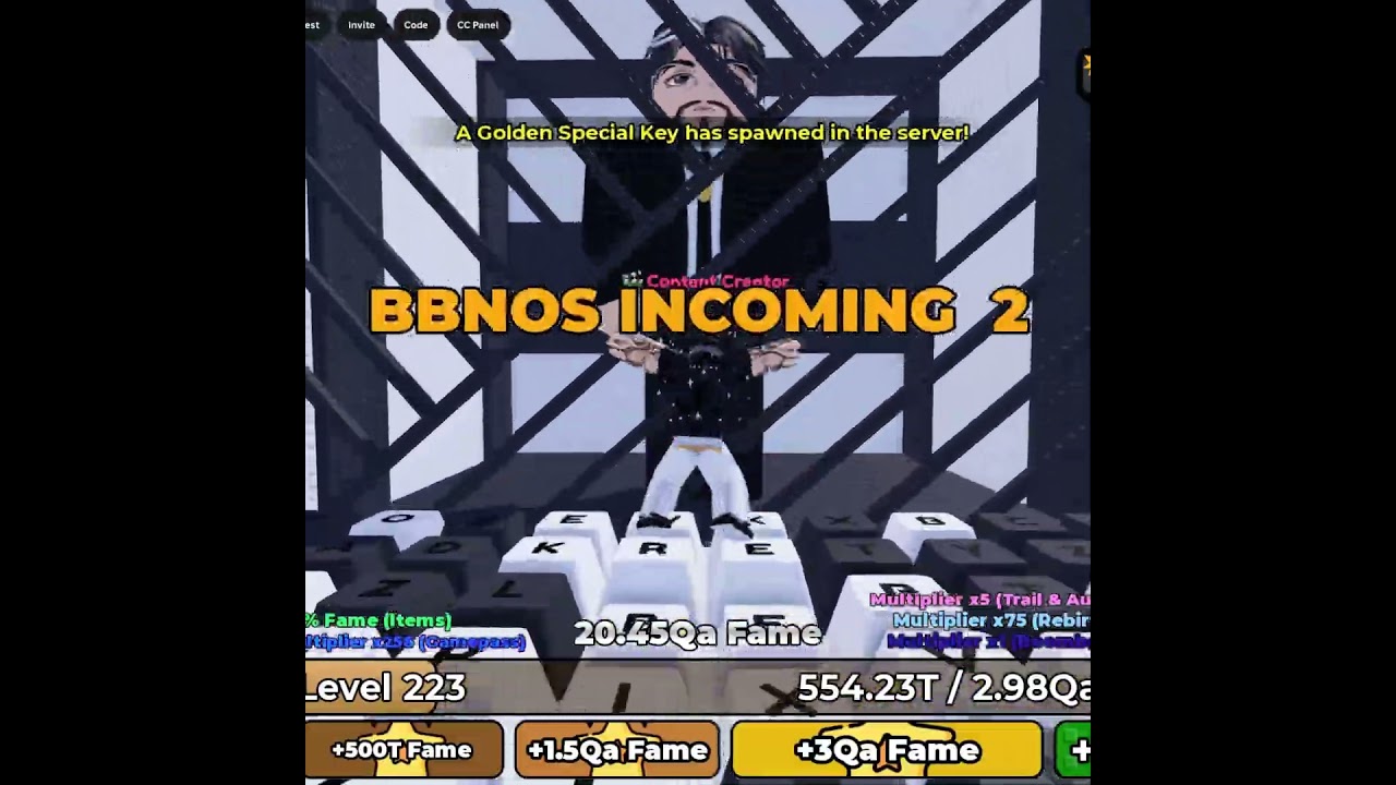 BBNO$ World Final Boss Stages | +1 Keyboard Escape Run #shorts #roblox #robloxshorts