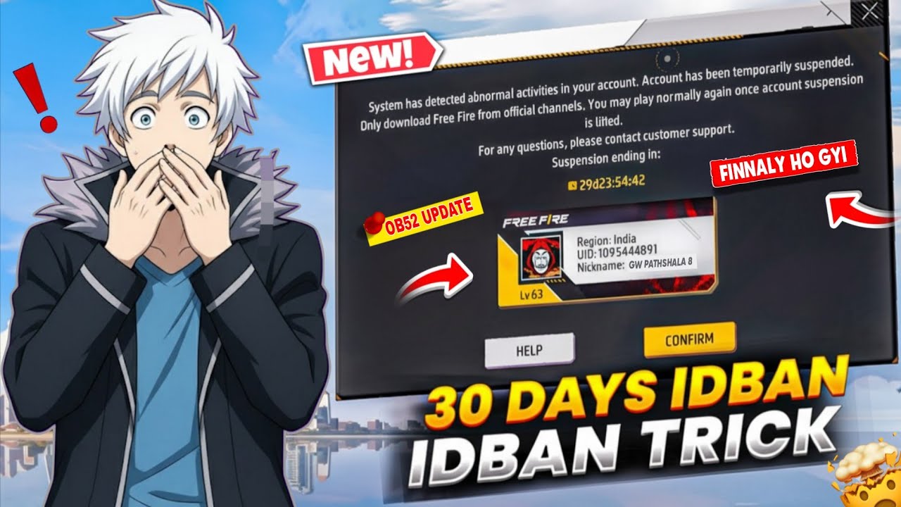 Free Fire Account 30 Day Id Ban Karna Sikhe 😱 ll 100% working 2026 🤯 | Id Ban Trick - Gw Pathshala 