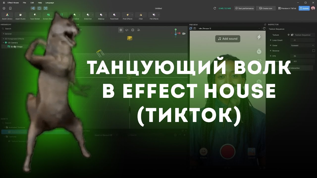 Покадровая 2D анимация в Effect House (создать маску в ТикТок)