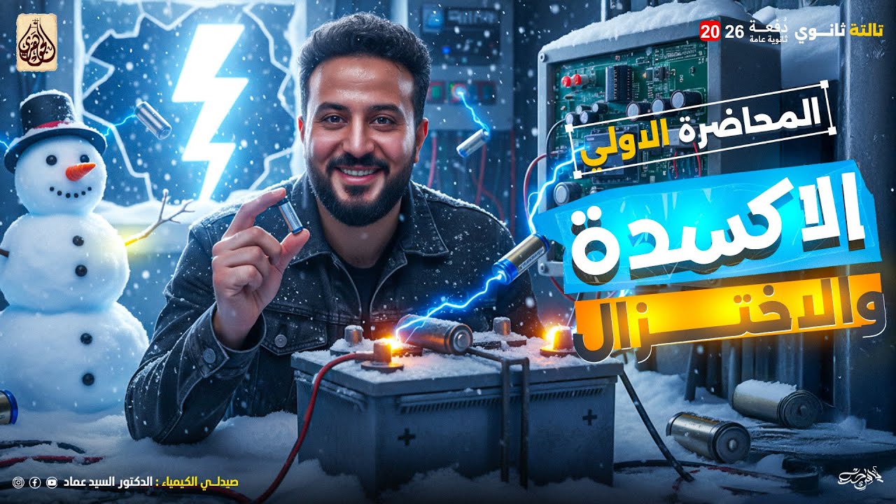 المحاضرة الاولي | الاكسدة والاختزال | الباب الرابع الكيمياء الكهربية | 3 ث مع الجوهري د السيد عماد