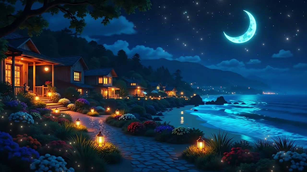 (No Ads) Seaside Sleep Music • Calm Anxiety & Release Tension • Fall Into Relaxing Sleep