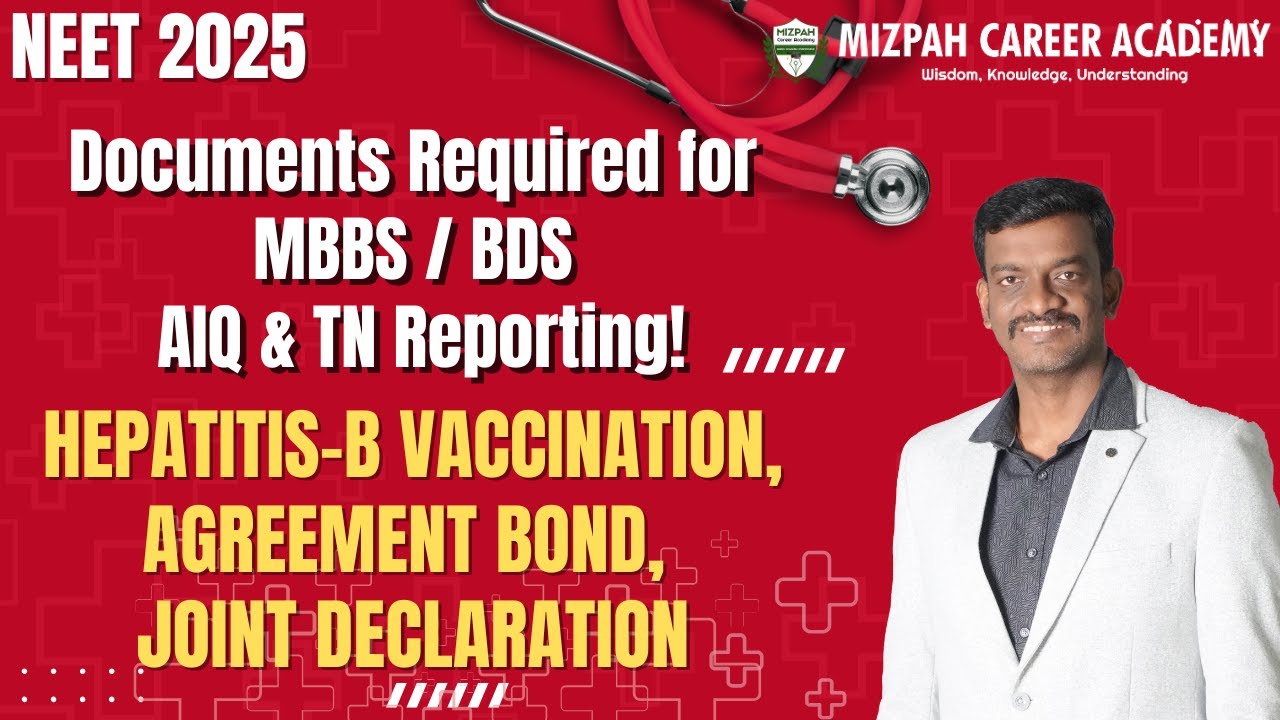 Documents Required for Medical College Admissions 2025 - Bond, Hepatitis B Vaccination - All Details