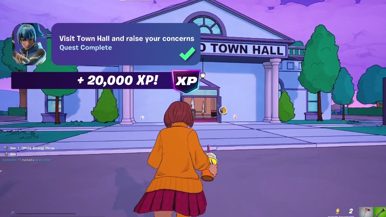Visit Town Hall and raise your concerns Fortnite, Destroy objects to raise your concerns Fortnite