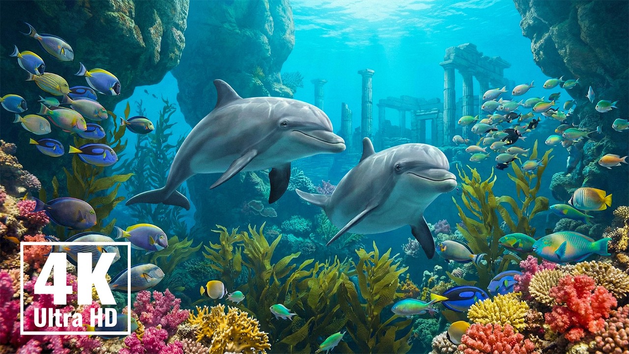 Аквариумная атмосфера в разрешении 4K 🌊 Прекрасные морские рыбки и яркий коралловый риф