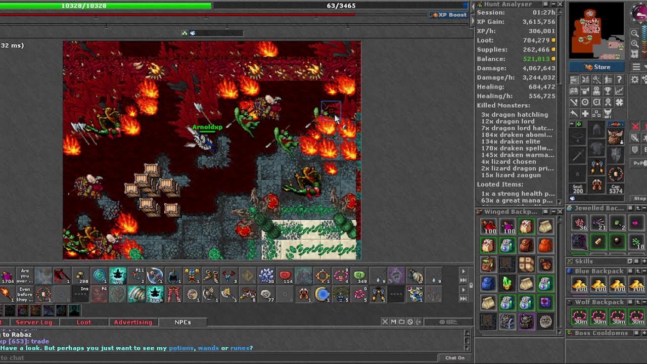 EK 653 ARNOLDXP #262 CUáNTOS TIBIA COINS SE PRODUCEN EN DRAKENS (TASK) (skill Axe 119)