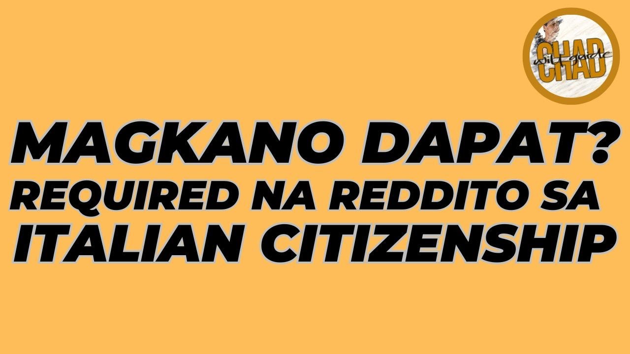 Magkano ga ang required na reddito sa application for italian citizenship per residenza?