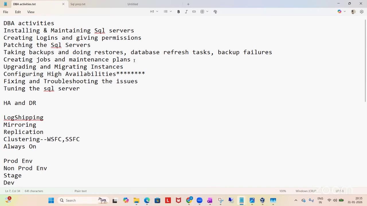 Batch 61 Sql DBA Live Class 2