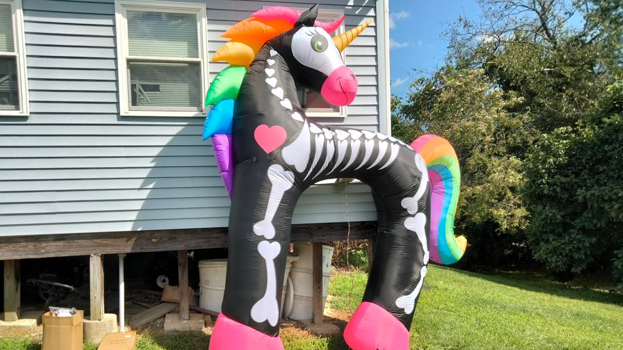 NEW FOR 2023 Inslife Halloween Inflatable 11ft Skeleton Unicorn Archway