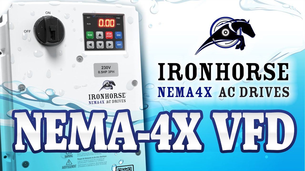 IronHorse ACN NEMA 4X VFDs for Indoor Wet Environments from AutomationDirect