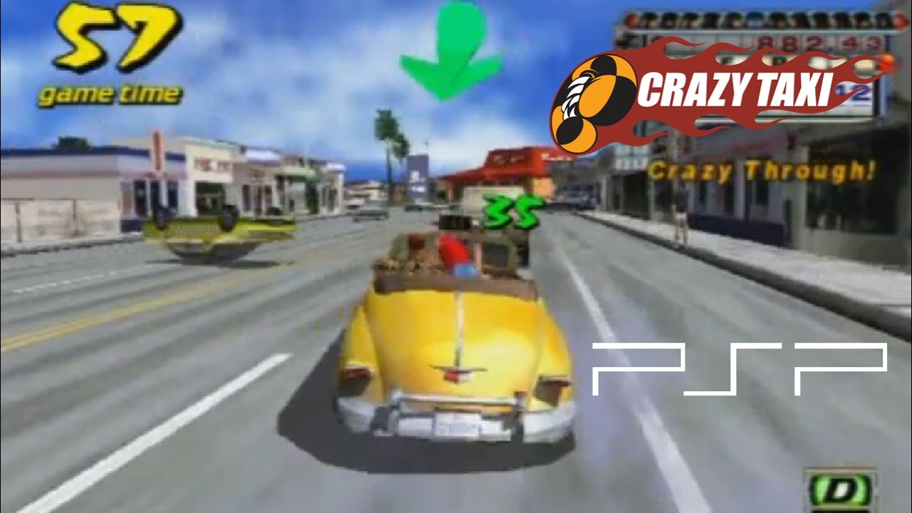 Crazy Taxi playthrough (PSP) (1CC)