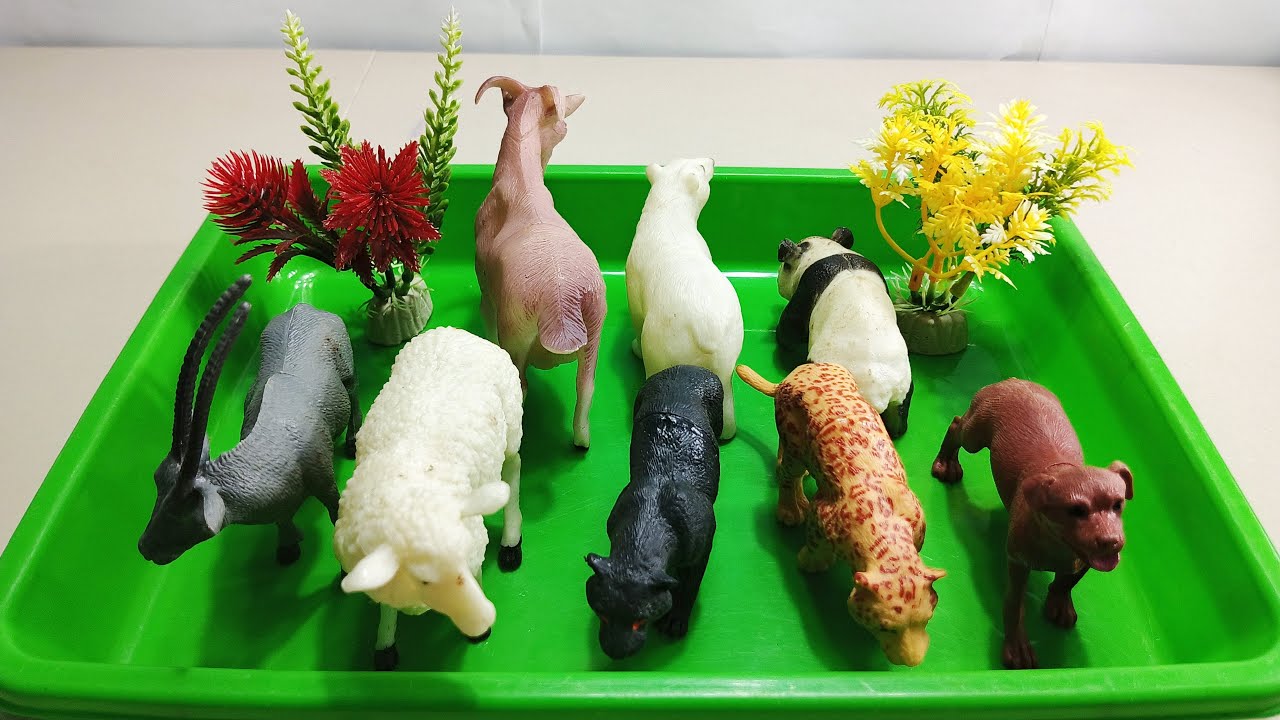 Cow Giraffe Elephant Tiger Panda Rhinoceros Animal Toys, ASMR