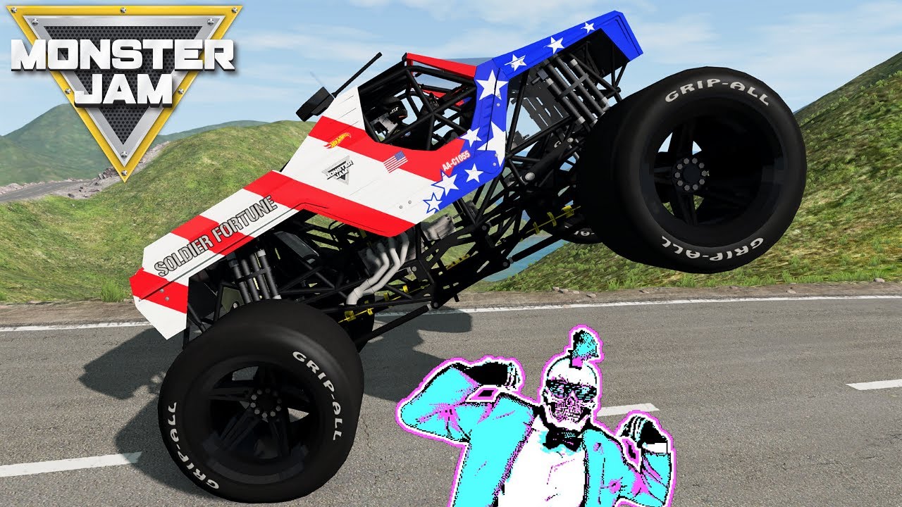Monster Jam: БЕЗУМНЫЕ прыжки и столкновения на большой скорости, карта №7 | BeamNG Drive