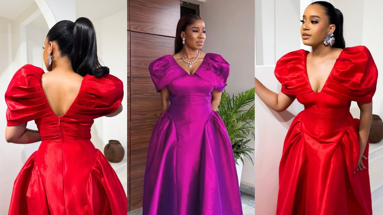 Stylish Side Godet Dress with Puffy Draped Sleeves | Step-by-Step Tutorial