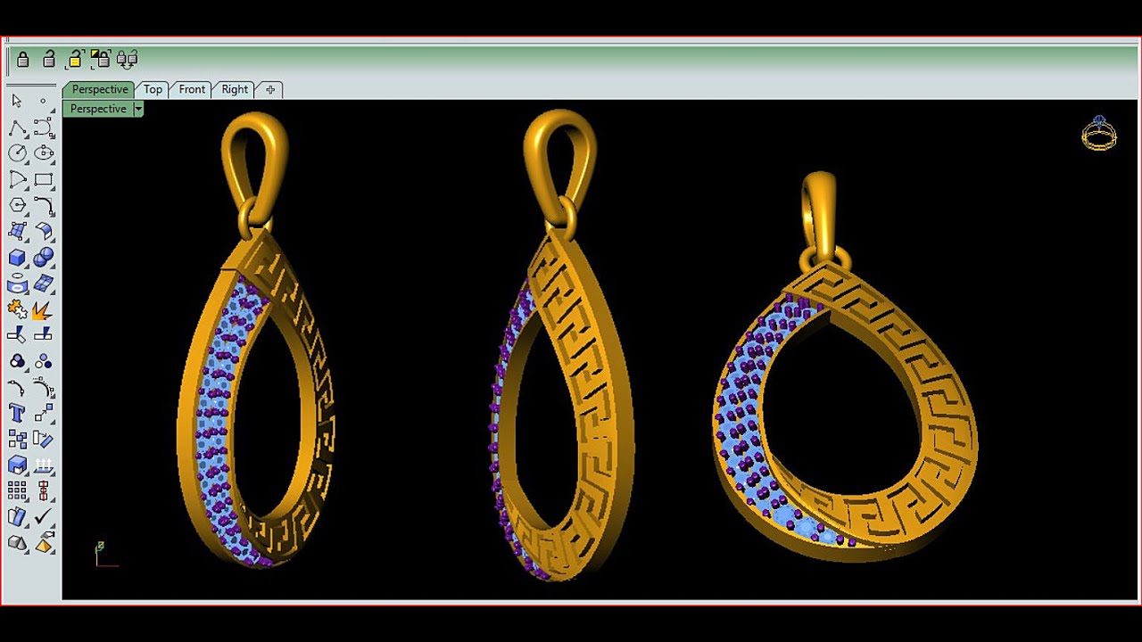 #riping_pendant #riping_pic #diamond_pendant #rhinoceros #cad #jwellery #necklace #ribbon #matrix