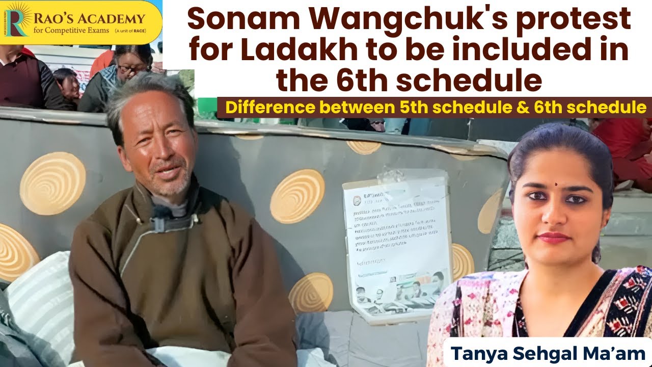 Sonam Wangchuk's protest for Ladakh to be included in the 6th schedule By Tanya Ma'am #Schedule
