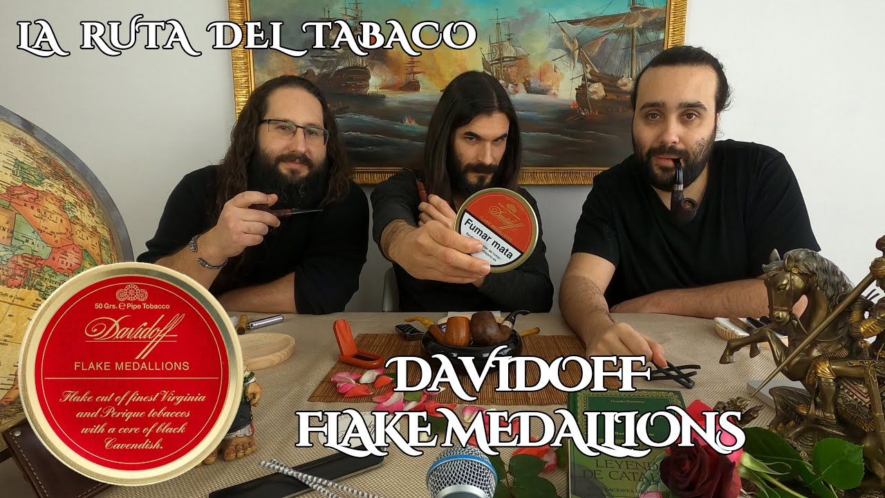 Tabaco de Pipa Davidoff - Flake Medallions - Vino LAFOU de Batea , D.O. Terra Alta - Fumar en Pipa