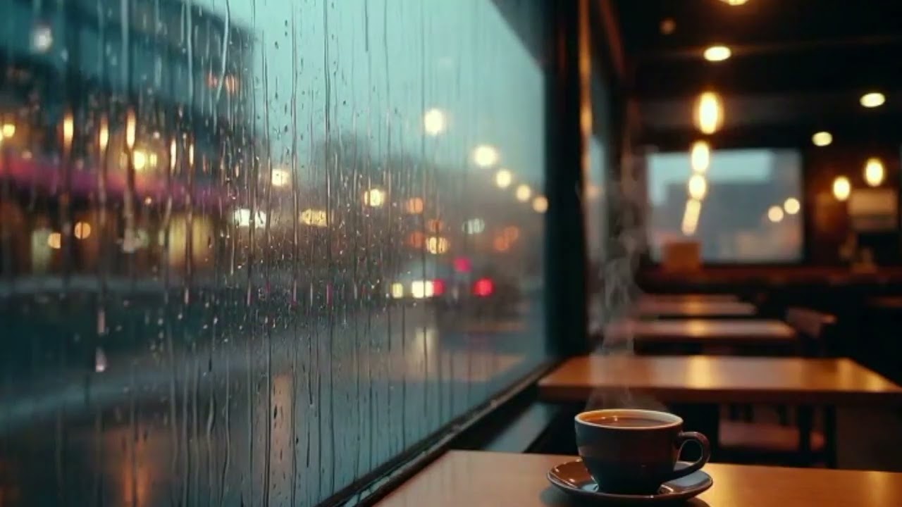 Cozy Rainy Cafe ☔ Relaxing Coffee Shop Ambience