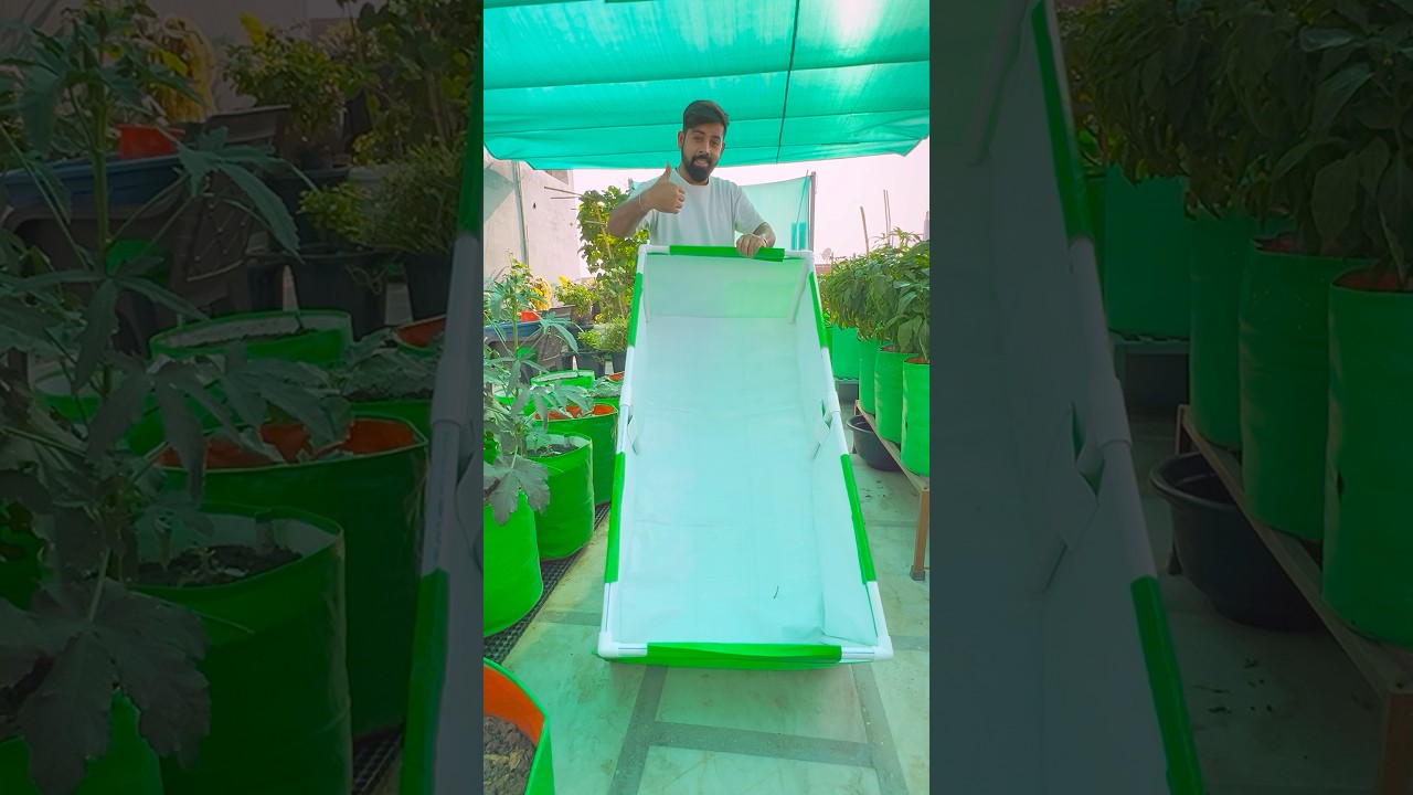 💁🏻&zwj;♂️OrganicBazar 48*24*12 Rectangular Grow Bag With PVC Pipes Frame|| #growbag #shortsfeed 🪴❤️