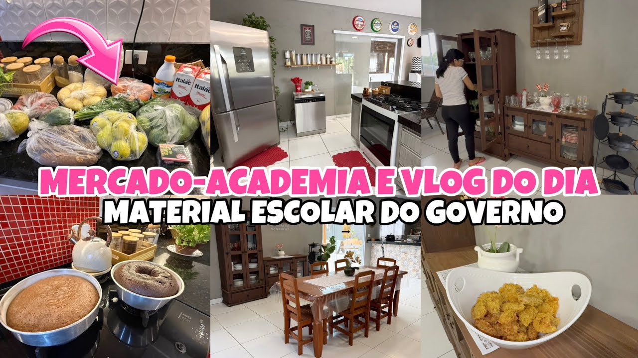 COMPRAS DE MERCADO / Material Escolar do GOVERNO / BOLINHO DE ARROZ / Fiz Bolo Para o Café da Tarde😋