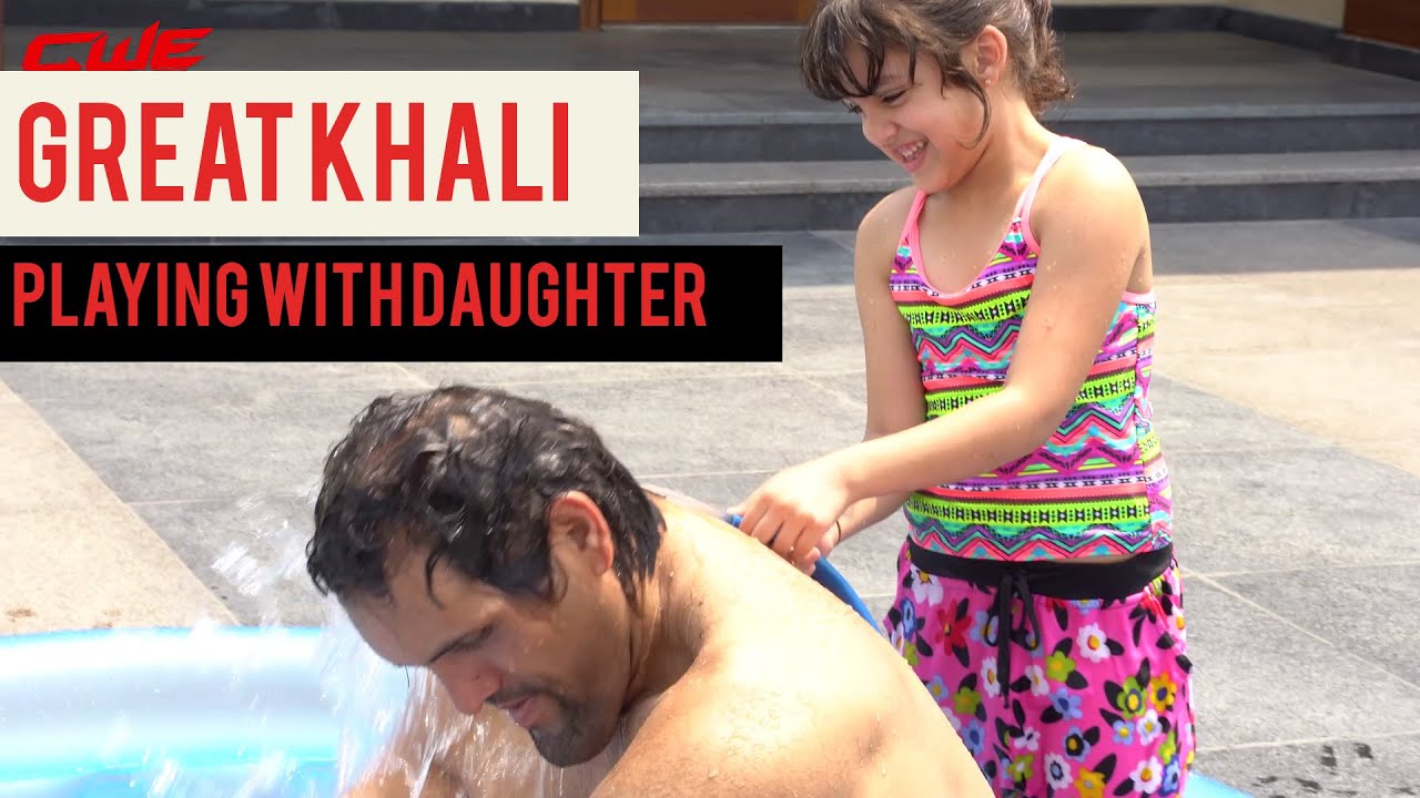 CWE |  The Great Khali loves playing with his cute daughter.