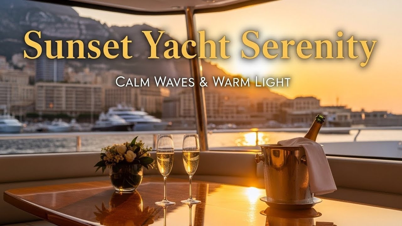 Sunset Yacht Serenity ⛵🌅 - Soft Waves & Warm Glow