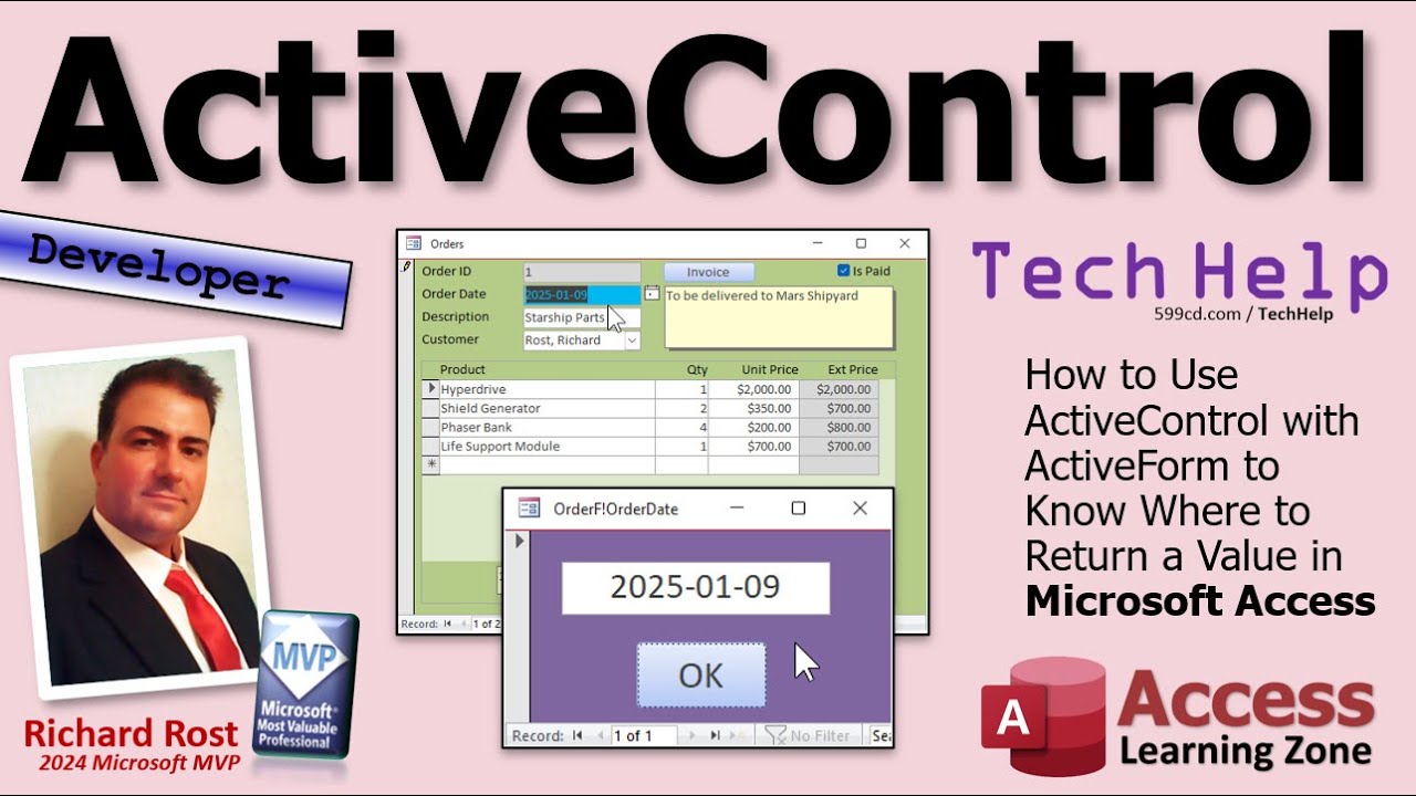 How to Use ActiveControl with ActiveForm to Know Where to Return a Value in Microsoft Access