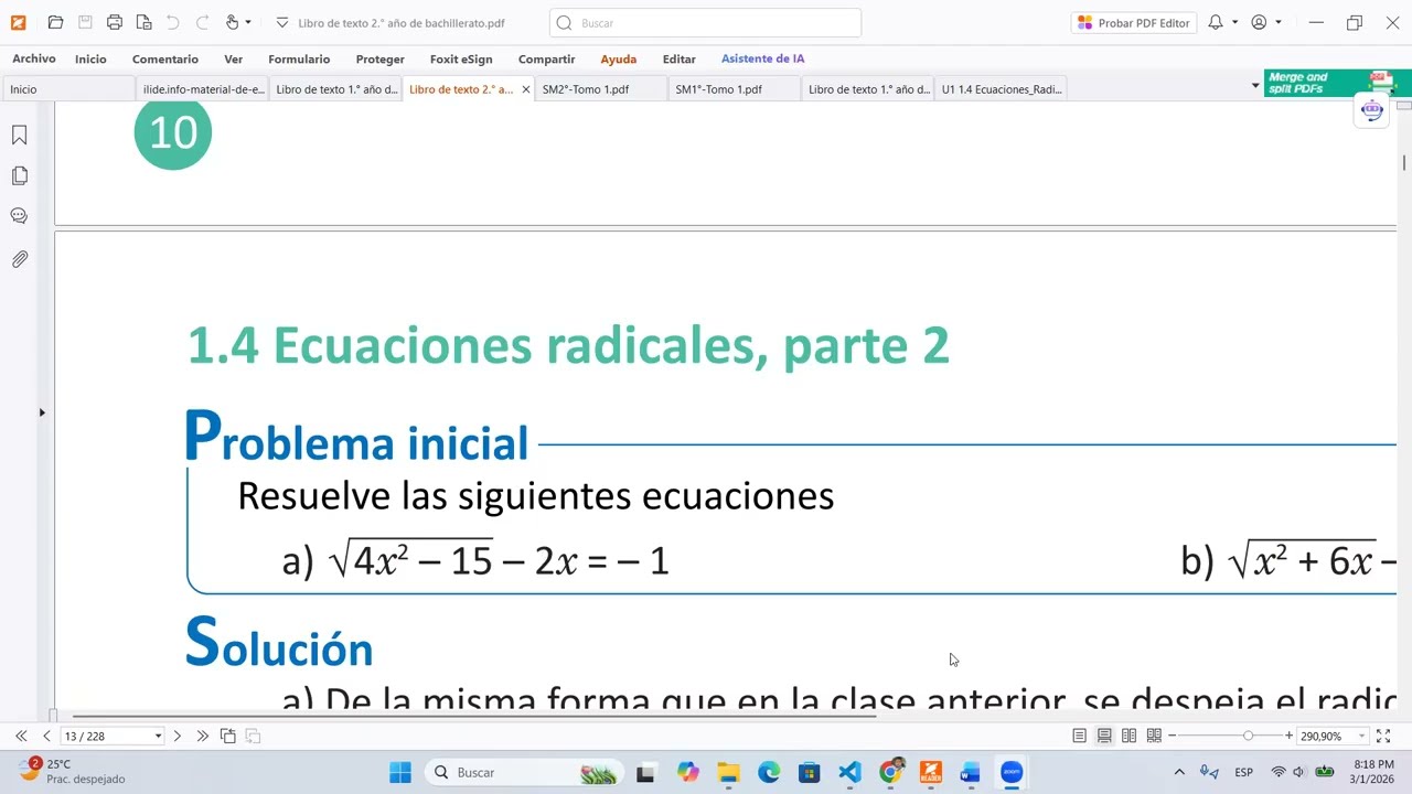 u1-1.4 Ecuaciones radicales, parte 2. 2 año