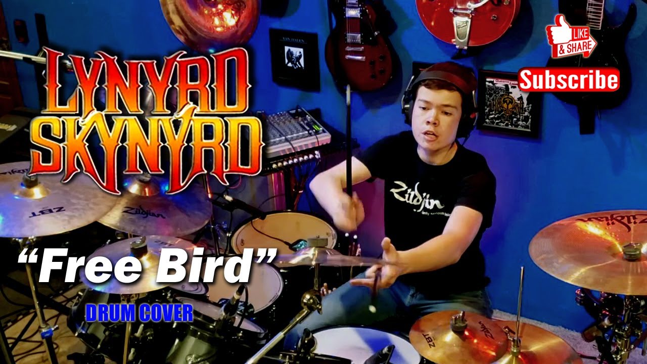Lynyrd Skynyrd "Free Bird" (Drum Cover) By: Adam Mc - 16 Year Old Kid Drummer