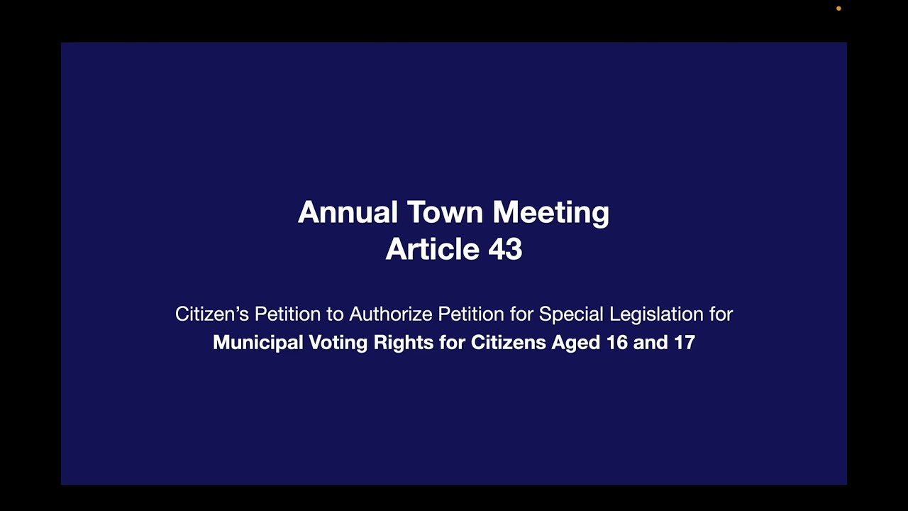 Article 43: Voting Rights 16 and Older - Citizen Petition (2/9/24)