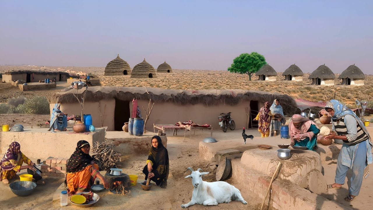 Desert village Women Morning Routine in winter | Cooking Traditional Foods | Village Life Pakistan