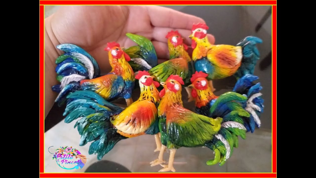 COMO HACER GALLOS MINIATURA PARA BELENES O PESEBRES EN PORCELANA FRIA O PORCELANICRON 71588  2190